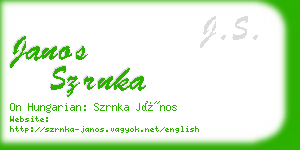 janos szrnka business card